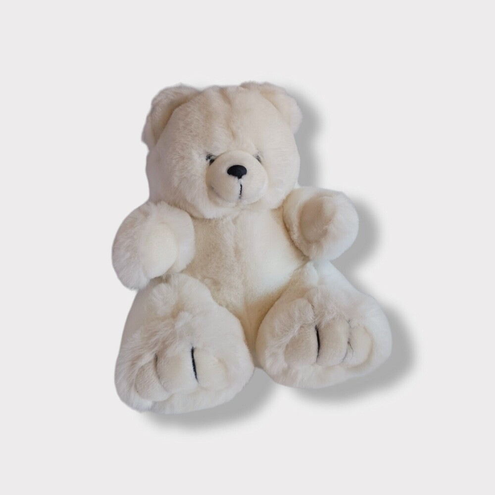 Vintage America Wego Ivory White Pot Belly Bear Stuffed Animal Plush Toy Chunky